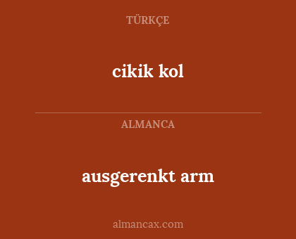 ausgerenkt arm - cikik kol