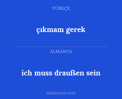 çıkmam gerek - ich muss draußen sein