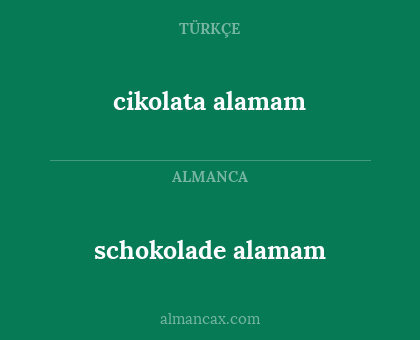 schokolade alamam - cikolata alamam