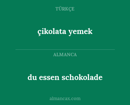 çikolata yemek - du essen schokolade