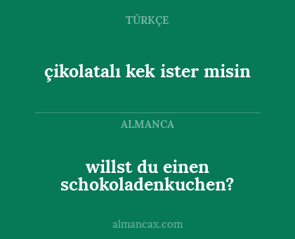 çikolatalı kek ister misin - willst du einen schokoladenkuchen?
