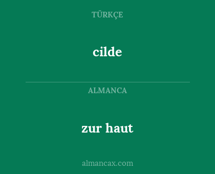 zur haut - cilde