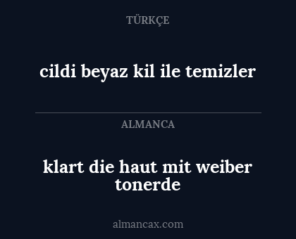 klart die haut 
mit weiber tonerde - cildi beyaz kil ile temizler