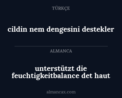unterstützt die feuchtigkeitbalance det haut - cildin nem dengesini destekler