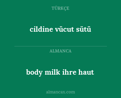 cildine vücut sütü - body milk ihre haut