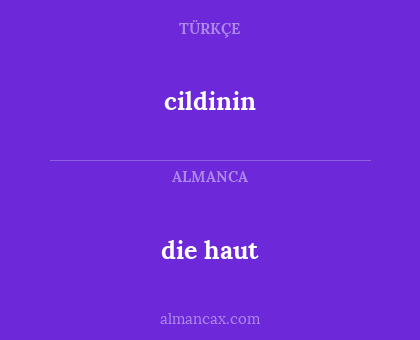 cildinin - die haut