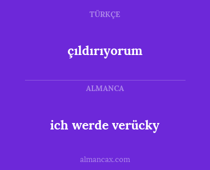 çıldırıyorum - ich werde verücky
