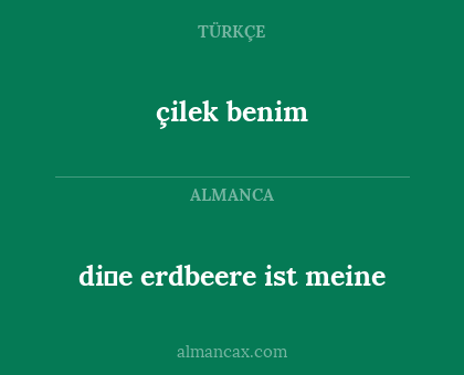 çilek benim - di̇e erdbeere ist meine