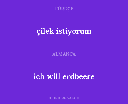 ich will erdbeere - çilek istiyorum
