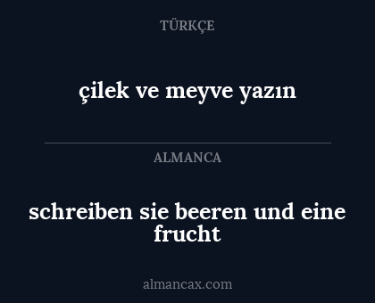 schreiben sie beeren und eine frucht - çilek ve meyve yazın