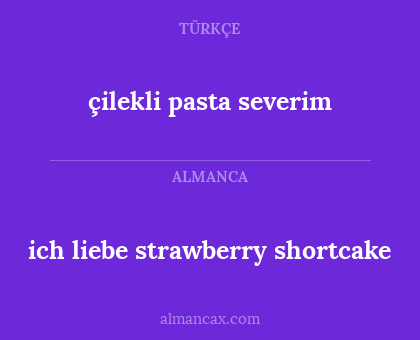 ich liebe strawberry shortcake - çilekli pasta severim