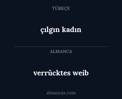 çılgın kadın - verrücktes weib