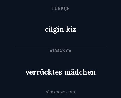 verrücktes mädchen - cilgin kiz