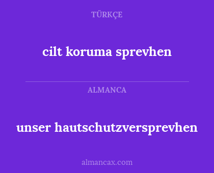 unser hautschutzversprevhen - cilt koruma sprevhen
