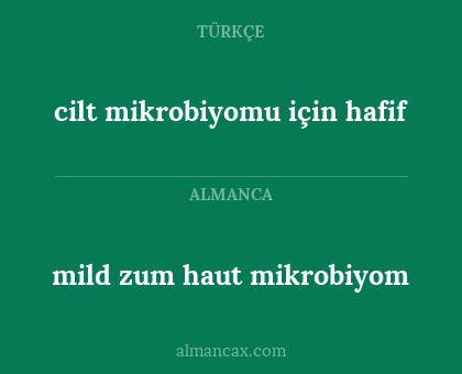 mild zum haut mikrobiyom - cilt mikrobiyomu için hafif