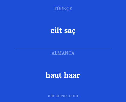 cilt saç - haut haar
