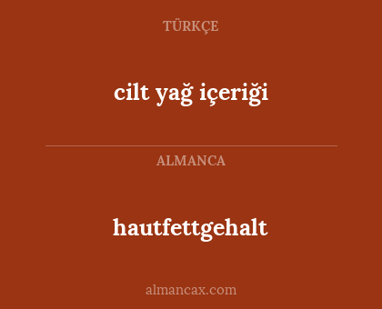 hautfettgehalt - cilt yağ içeriği