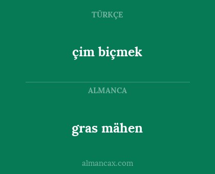 çim biçmek - gras mähen