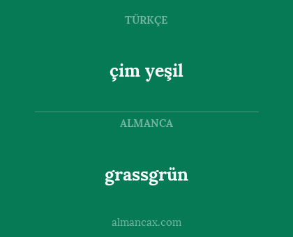 grassgrün - çim yeşil