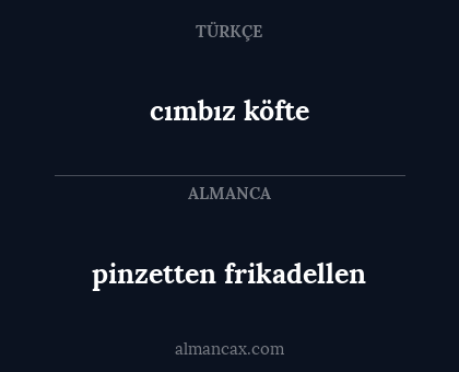 cımbız köfte - pinzetten frikadellen