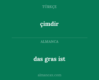 çimdir - das gras ist