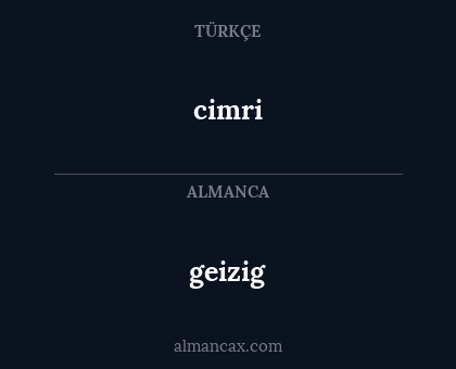 geizig - cimri