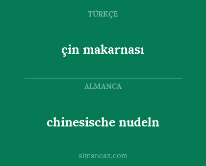 chinesische nudeln - çin makarnası