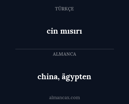 china, ägypten - cin mısırı