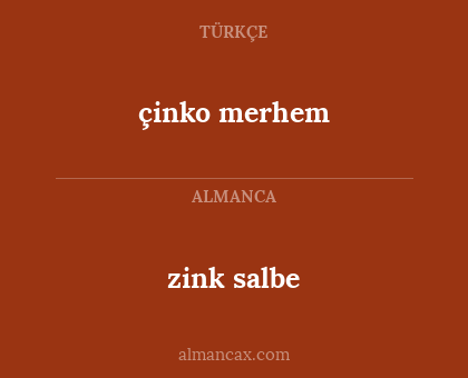 çinko merhem - zink salbe