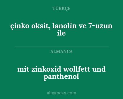 çinko oksit, lanolin ve 7-uzun ile - mit zinkoxid wollfett und panthenol