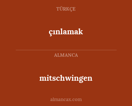 mitschwingen - çınlamak
