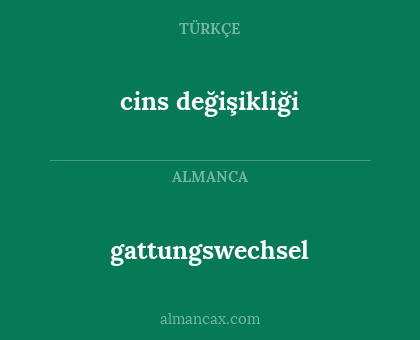 gattungswechsel - cins değişikliği