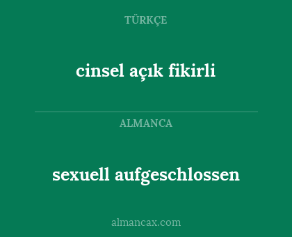 sexuell aufgeschlossen - cinsel açık fikirli