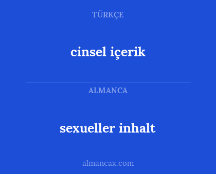 sexueller inhalt - cinsel içerik
