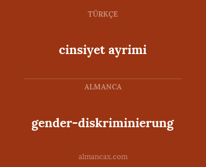 gender-diskriminierung - cinsiyet ayrimi