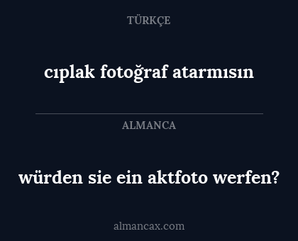 cıplak fotoğraf atarmısın - würden sie ein aktfoto werfen?