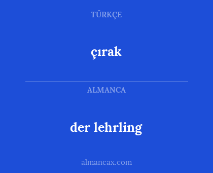 der lehrling - çırak