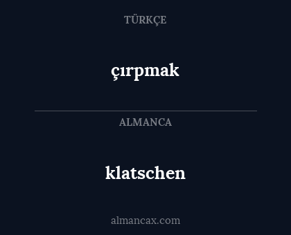 çırpmak - klatschen