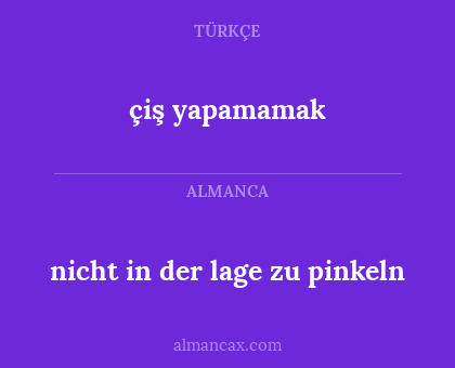 çiş yapamamak - nicht in der lage zu pinkeln