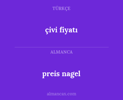 preis nagel - çivi fiyatı
