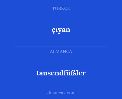 tausendfüßler - çıyan