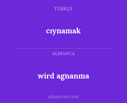 cıynamak - wird agnanma