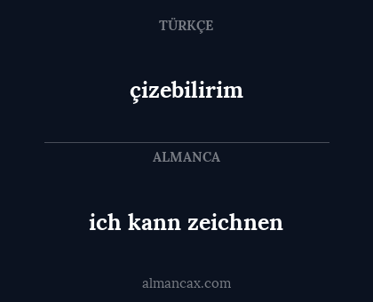 ich kann zeichnen - çizebilirim