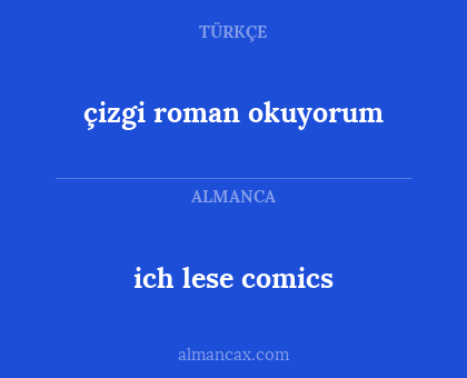 çizgi roman okuyorum - ich lese comics
