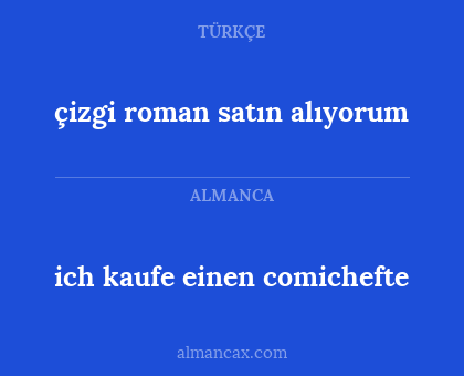 çizgi roman satın alıyorum - ich kaufe einen comichefte