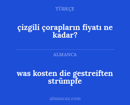 was kosten die gestreiften strümpfe - çizgili çorapların fiyatı ne kadar?