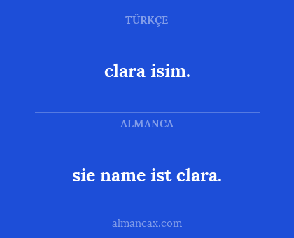 clara isim. - sie name ist clara.