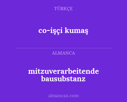 co-işçi kumaş - mitzuverarbeitende bausubstanz