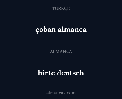 hirte deutsch - çoban almanca