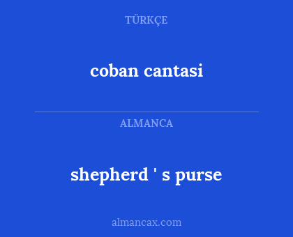 coban cantasi - shepherd ' s purse